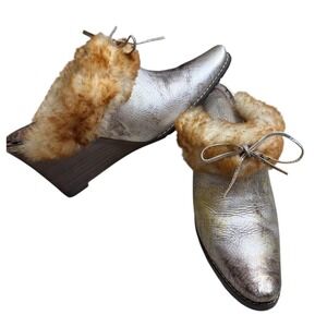 Matisse Fur Lined Mule Clogs Women's 9 Made in Brazil Slip On Block Heel